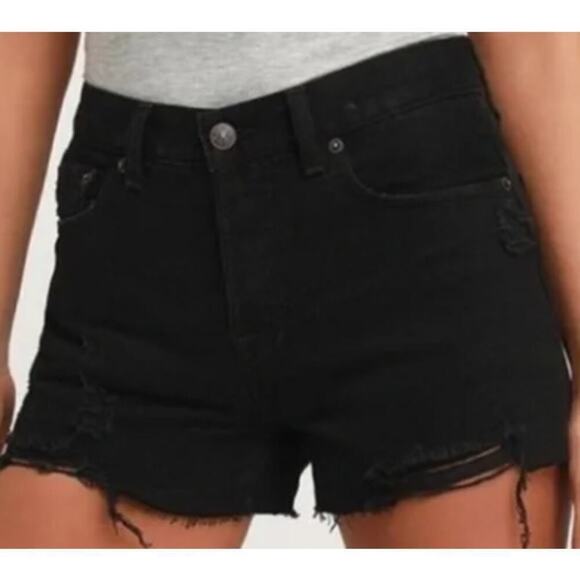 NWT Free People x We the Free Sofia Denim Black Cut-Off Shorts SZ 25 - Picture 6 of 6
